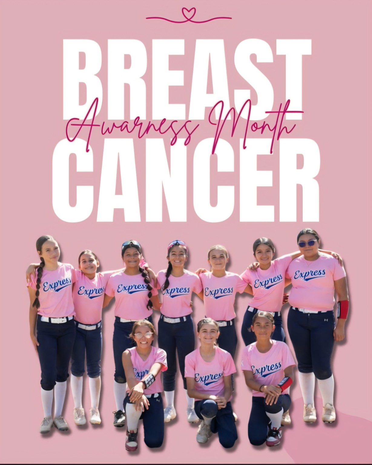 Express athletes supporting breast cancer awareness